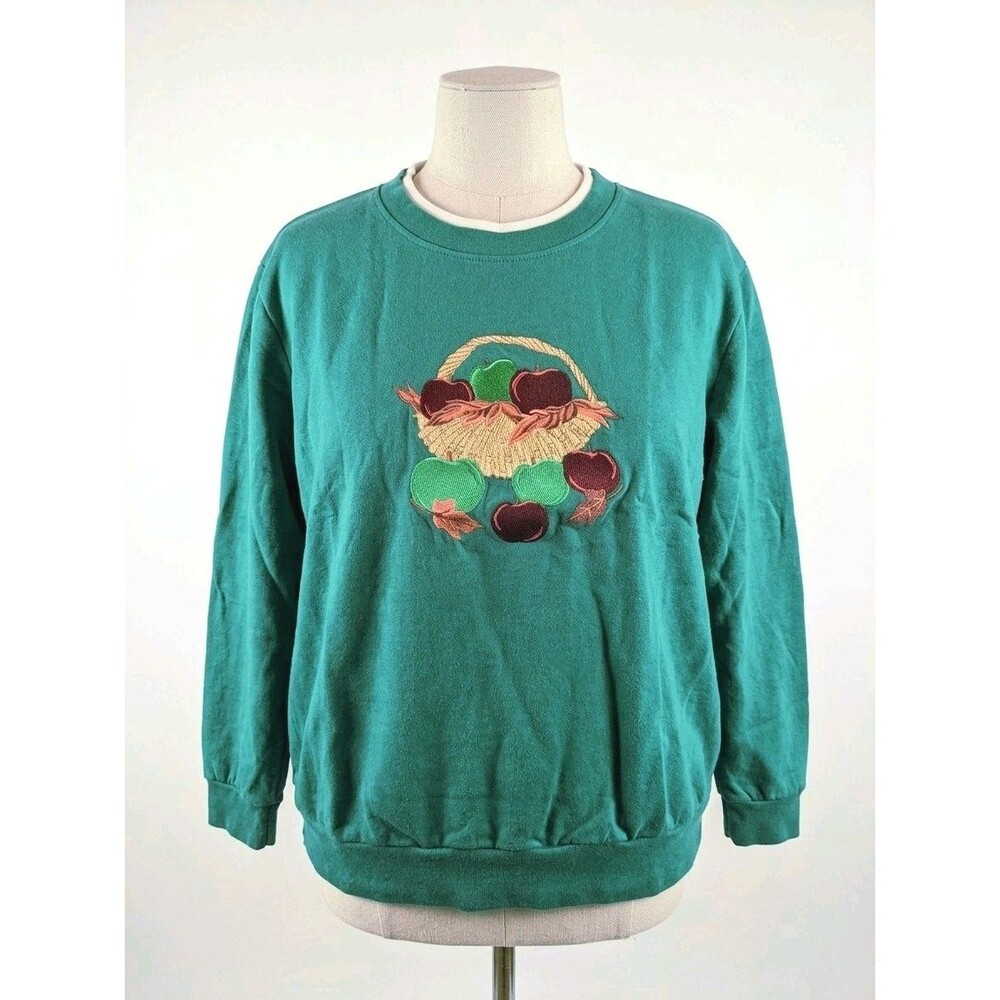 Vintage 90s Anthony Richards Harvest Embroidered Applique Sweatshirt Women's 1X